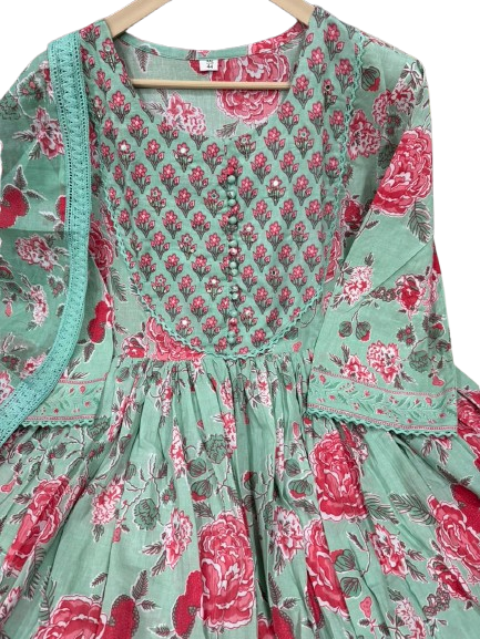 Anarkali New Kurta And Pant And Dupatta Set 